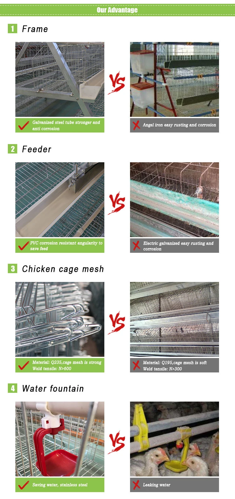 A Type Cage Stand Q235 Steel Wire Mesh Chicken Layer Cage