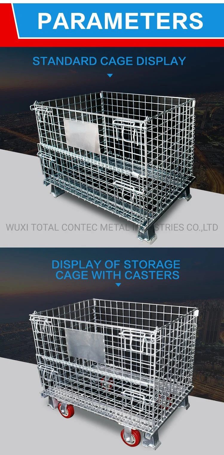 Heavy Duty Galvanized Steel Wire Mesh Container/Wire Cages/Wire Mesh Stillages
