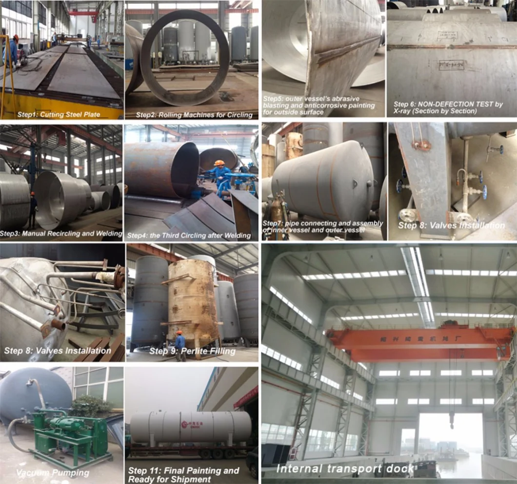 Cryogenic Liquid Storage Tank for Lox Lin Lar Lco2 LNG with Stainless Steel Material Tank Container 10000L Tank