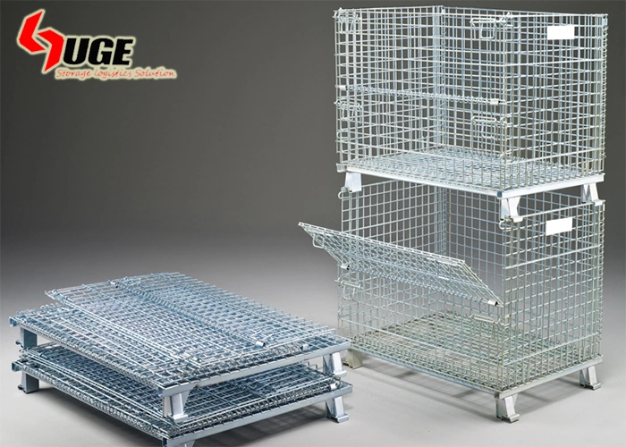 Collapsible Wire Mesh Pallet Box Cage Galvanised