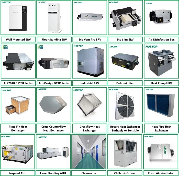Holtop 2000 M3/H Airflow Fresh Air Zero Energy Building Materials Heat Recovery Ventilator Recuperation System