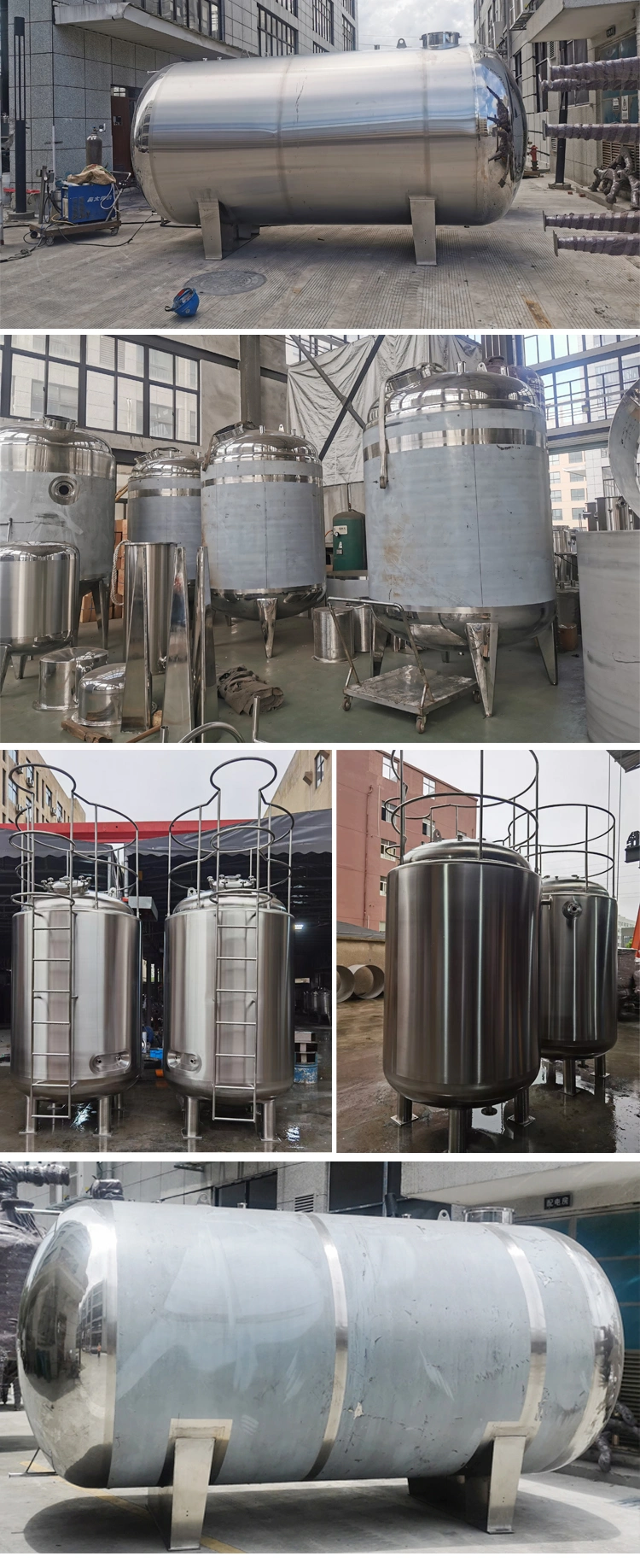 Sanitary Food Liquid Water Storing Vessel Customized Drum Jacketed Insulated Stainless Steel Storage Tank