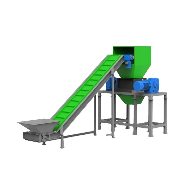High Capacity Shredder for Recycling Plastic Wood Aluminium Waste Cardboard Two Double Shredding Crusher Machine