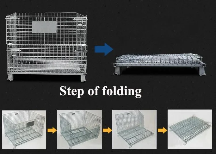 Collapsible Wire Mesh Pallet Box Cage Galvanised