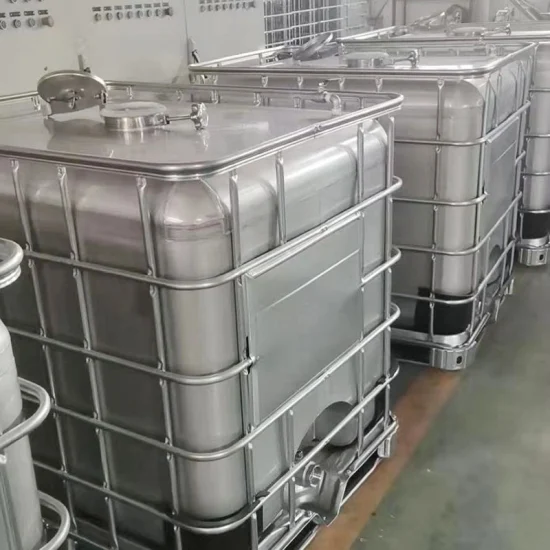1000L 304 316L Stainless Steel Chemical Liquid Food Storage IBC Tank